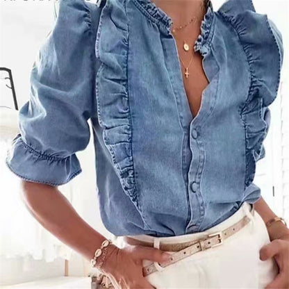 Lotus leaf denim shirt