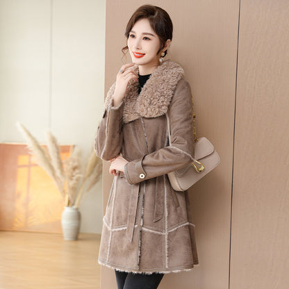 Female Winter Mid-length Coat Mink Velvet Coat