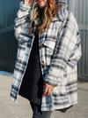 Women's Shirt Lapel Loose Tweed Plaid Coat