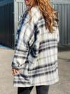 Women's Shirt Lapel Loose Tweed Plaid Coat