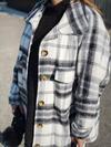 Women's Shirt Lapel Loose Tweed Plaid Coat