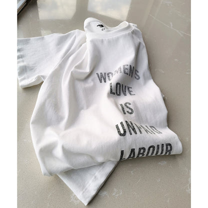 T-shirt féministe avec nouvelle lettre de la famille D, l'amour des femmes est un travail non rémunéré