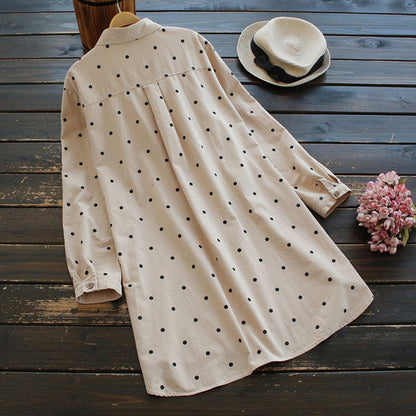 Autumn Dress Art Wind Sen Female Wind Cotton Hemp Wave