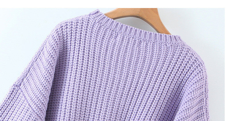 Pull ample à col rond pour femme