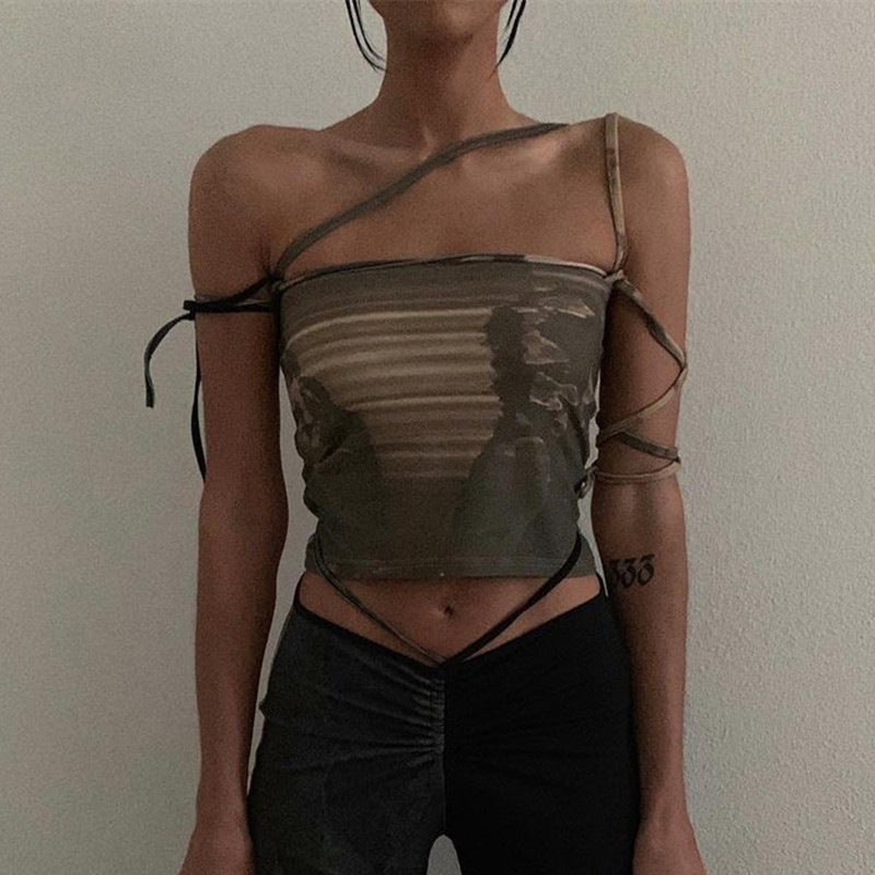 Retro Dark Green Short Oblique Shoulder Sling Women