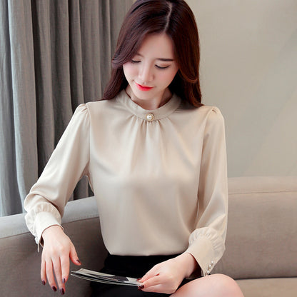 Fashion Design Temperament Long-sleeved Stand Collar Shirt