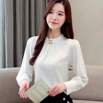 Fashion Design Temperament Long-sleeved Stand Collar Shirt