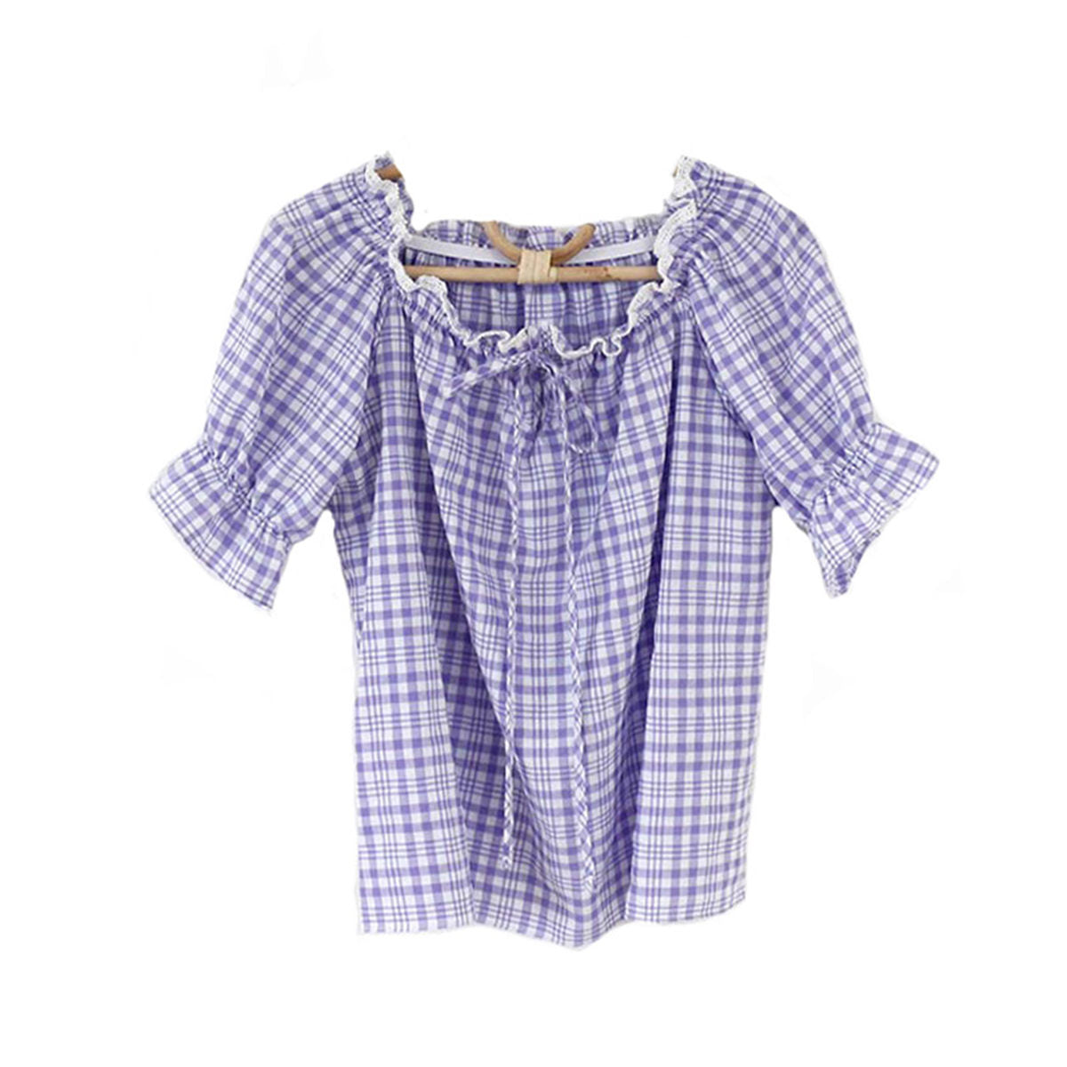 Short-Sleeved Plaid Shirt Women's Summer New Small Fresh and Versatile