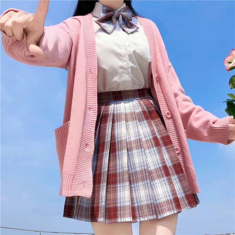 Japan School Sweater Spring Autumn  V-neck Cotton