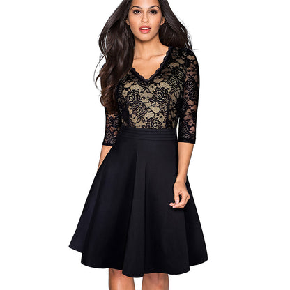 Ladies V-neck lace dress