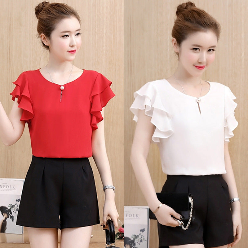 Temperament High-End Western Style Loose Chiffon Shirt