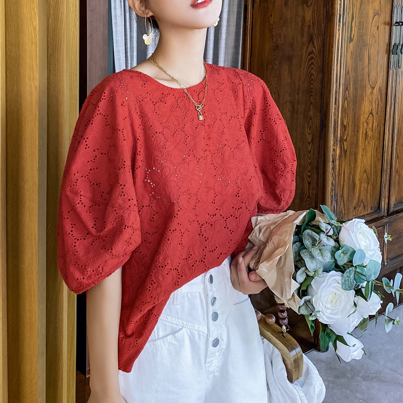 Korea Dongdaemun Women's Shirt Cotton Embroidery