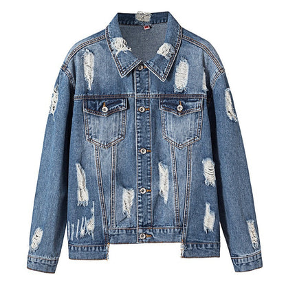 Veste en jean femme printemps et automne coréen décontracté sauvage manteau court ample veste d'outillage