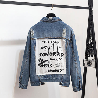 Denim Jacket Female Spring And Autumn Korean Casual Wild Loose Short Coat Tooling Jacket