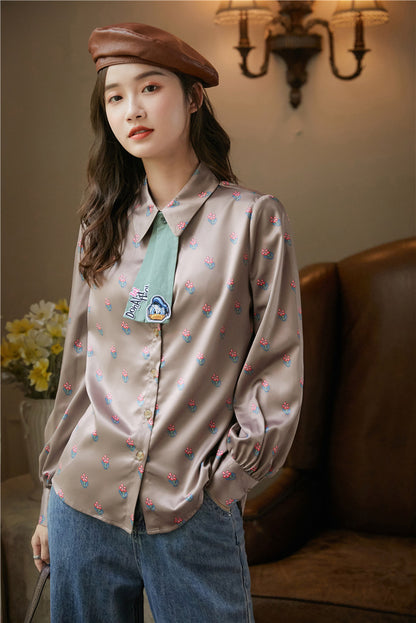 Design Vintage Satin Tie Shirt