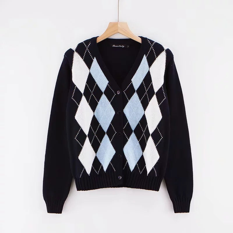 European And American Ins Retro Plaid Sweater