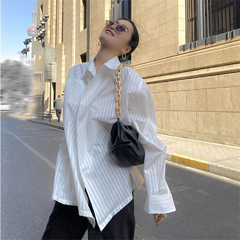 Korean Style Summer Striped Sunscreen Jacket Female Spring Thin