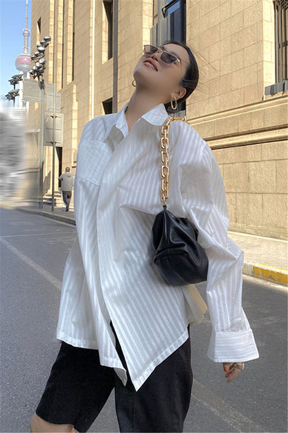 Korean Style Summer Striped Sunscreen Jacket Female Spring Thin