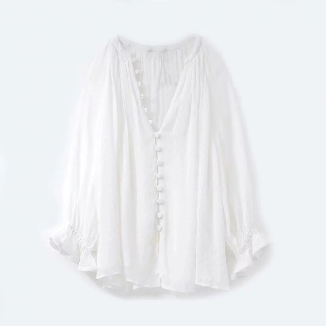 Chemise française ample en Tulle pour femmes, nouvelle collection d'automne