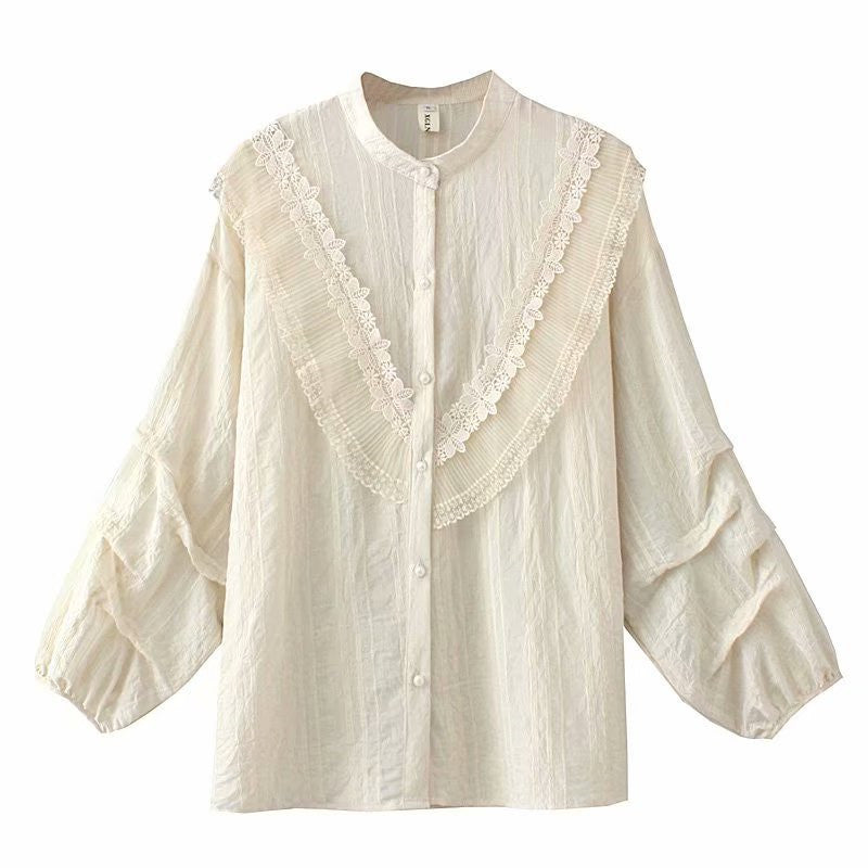 Loose Lace Long-sleeved Base Shirt