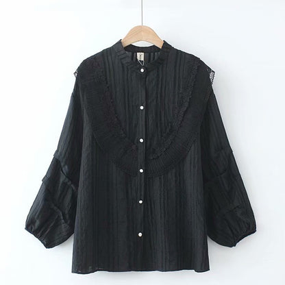 Loose Lace Long-sleeved Base Shirt