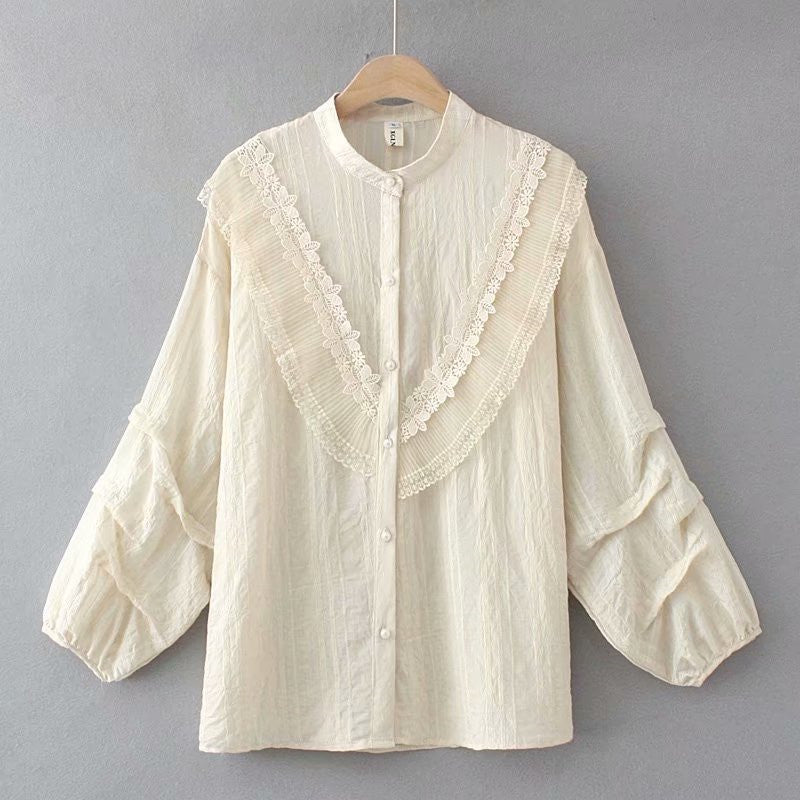 Loose Lace Long-sleeved Base Shirt