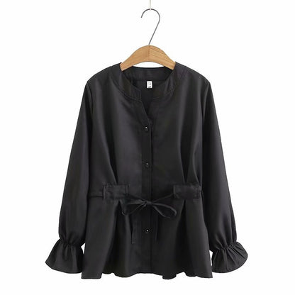 Plus Size Womens Fat mm160 kg Spring Ladies Korean Loose Waist Long-Sleeved Bottoming Shirt Shirt Shirt