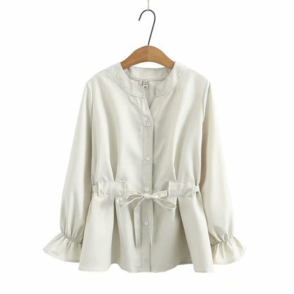 Plus Size Womens Fat mm160 kg Spring Ladies Korean Loose Waist Long-Sleeved Bottoming Shirt Shirt Shirt