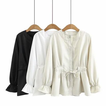 Plus Size Womens Fat mm160 kg Spring Ladies Korean Loose Waist Long-Sleeved Bottoming Shirt Shirt Shirt