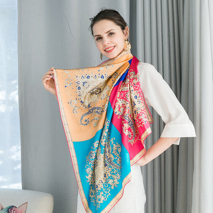 New Silk Scarf, Silk  Four Color Cashew Nut  Silk Square ScarfSilk Shawl  Silk Shawl