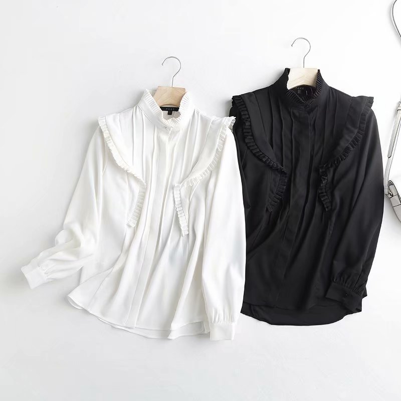 Fashion Ladies Temperament Pleated Ladies Casual Shirt