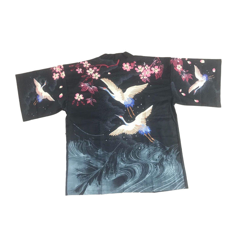 Kimono femme japonais Ukiyoe imprimé Kimono traditionnel Cardigan homme