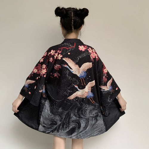 Kimono femme japonais Ukiyoe imprimé Kimono traditionnel Cardigan homme