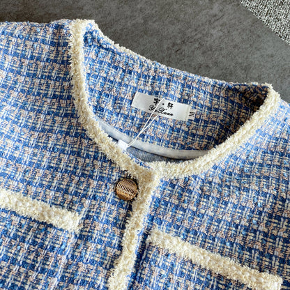 PinkLittle – veste courte coupe vent parfumée pour femme, haut cardigan à manches courtes et col rond, avec poche, nouvelle Version coréenne du printemps et de l'automne