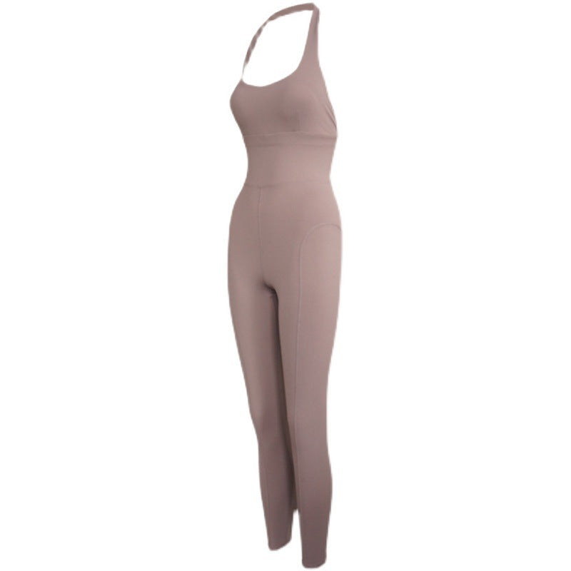 Ropa profesional de danza y yoga con espalda de belleza femenina