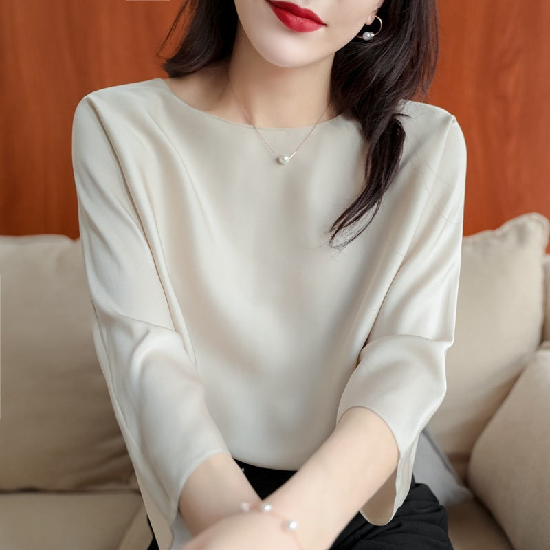 Thin Round Neck Temperament Loose T-shirt