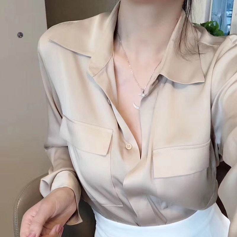 Chemise blanche en satin de soie Niche haut français