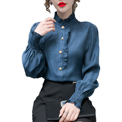 Women's Lace Puff Sleeve Shirt With Fungus