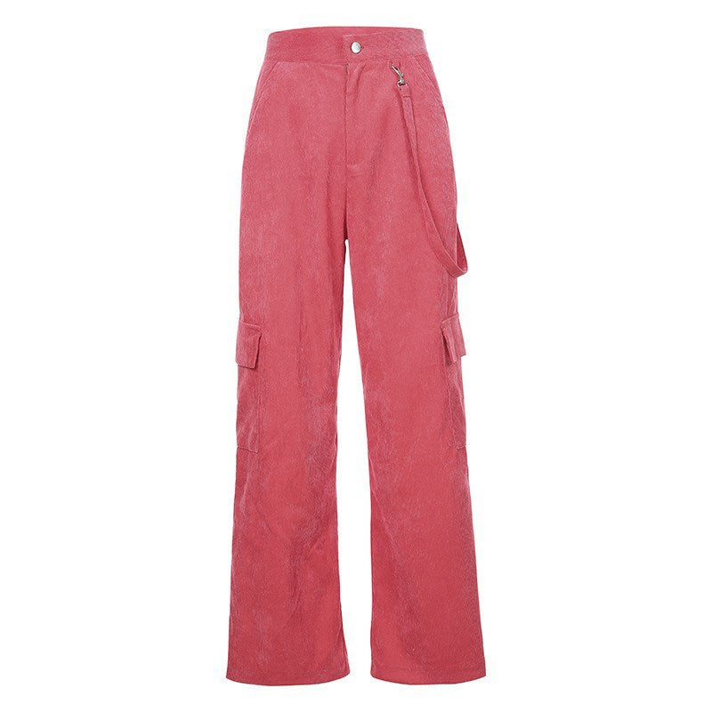 Personality Corduroy Casual Overalls Women