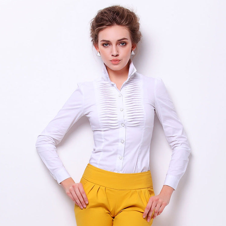 Slim Shirt Ladies Long-Sleeved One-Piece Shirt