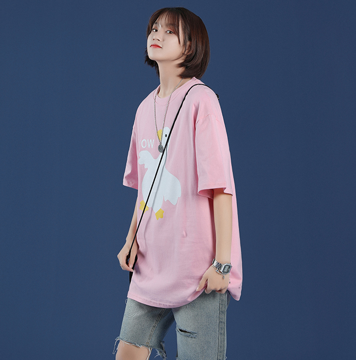 The New Loose Summer Cute Duck Korean Student Looks Thin All-Match Plus Size Women'S Clothing