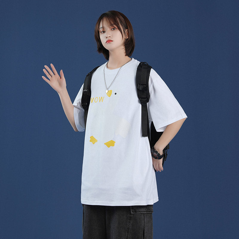 The New Loose Summer Cute Duck Korean Student Looks Thin All-Match Plus Size Women'S Clothing