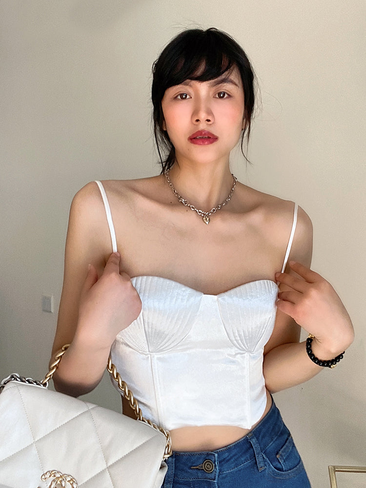 Gilet blanc court, Design français, Niche, vêtements d'extérieur, Shell Hyuna