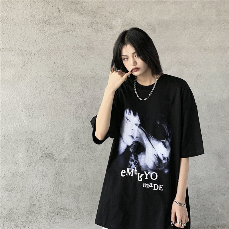 Diablo Funeral Tear Double Face Girl Print Short Sleeves