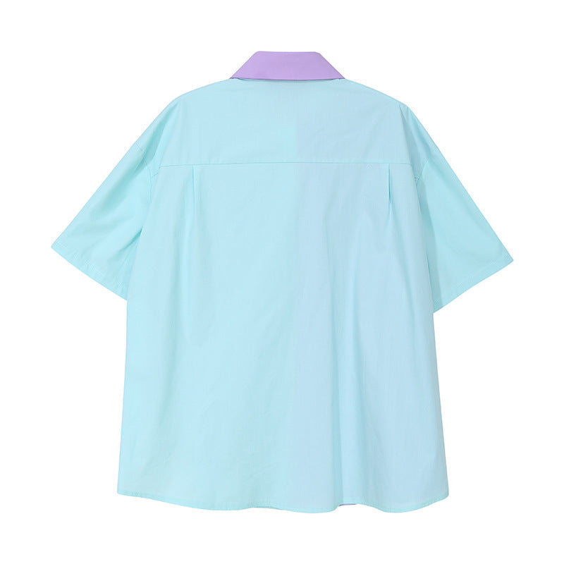 Chemise à blocs de couleurs pour femmes