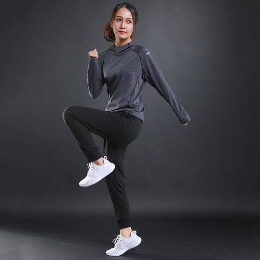 Sudadera con capucha y manga larga transpirable Fitness