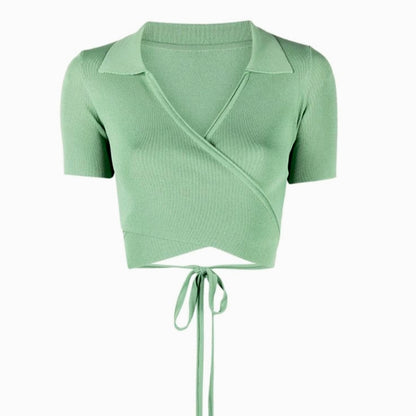 Good Materials Are Used In Spring And Summer, Knitted Short-sleeved Cardigan