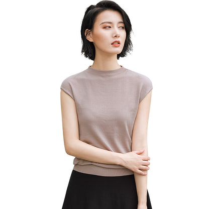 Black Round Neck Sleeveless Pullover Sweater