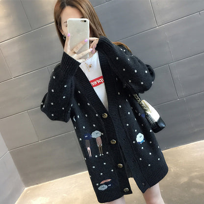 Loose Outer Jacket Early Autumn Women's Spring And Autumn Tops Ladies Sweater Knit Cardigan