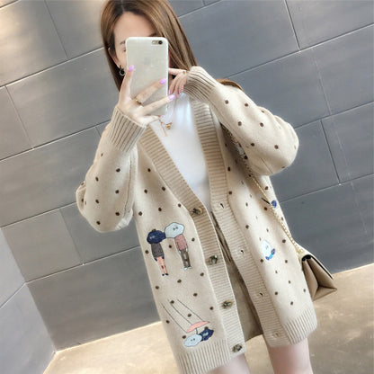 Loose Outer Jacket Early Autumn Women's Spring And Autumn Tops Ladies Sweater Knit Cardigan